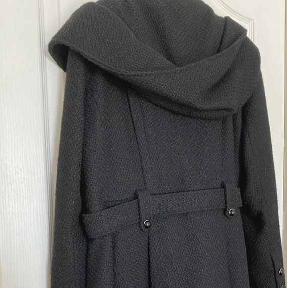 Steve Madden Women's Black Wool Drama Trench Coat 2XL - Picture 4 of 4